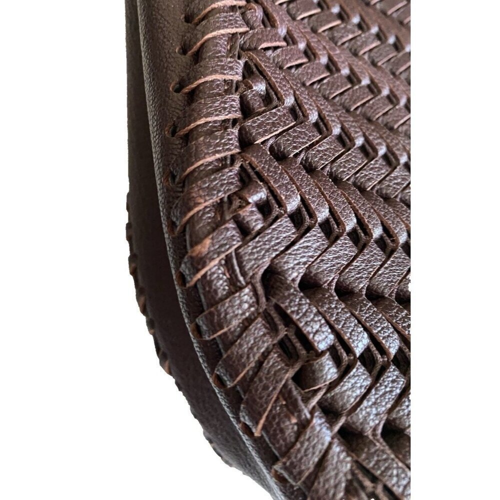 Anya Hindmarch Neeson Leather Woven Bucket Bag Rosewood Brown Tassel - Picture 12 of 17